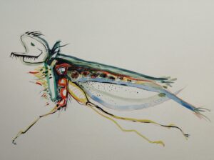 Insectes n° 2 .   Fantastiques . dessin technique mixte . format A4  avec cadre . Serge Vandecasteele . #steelserge  